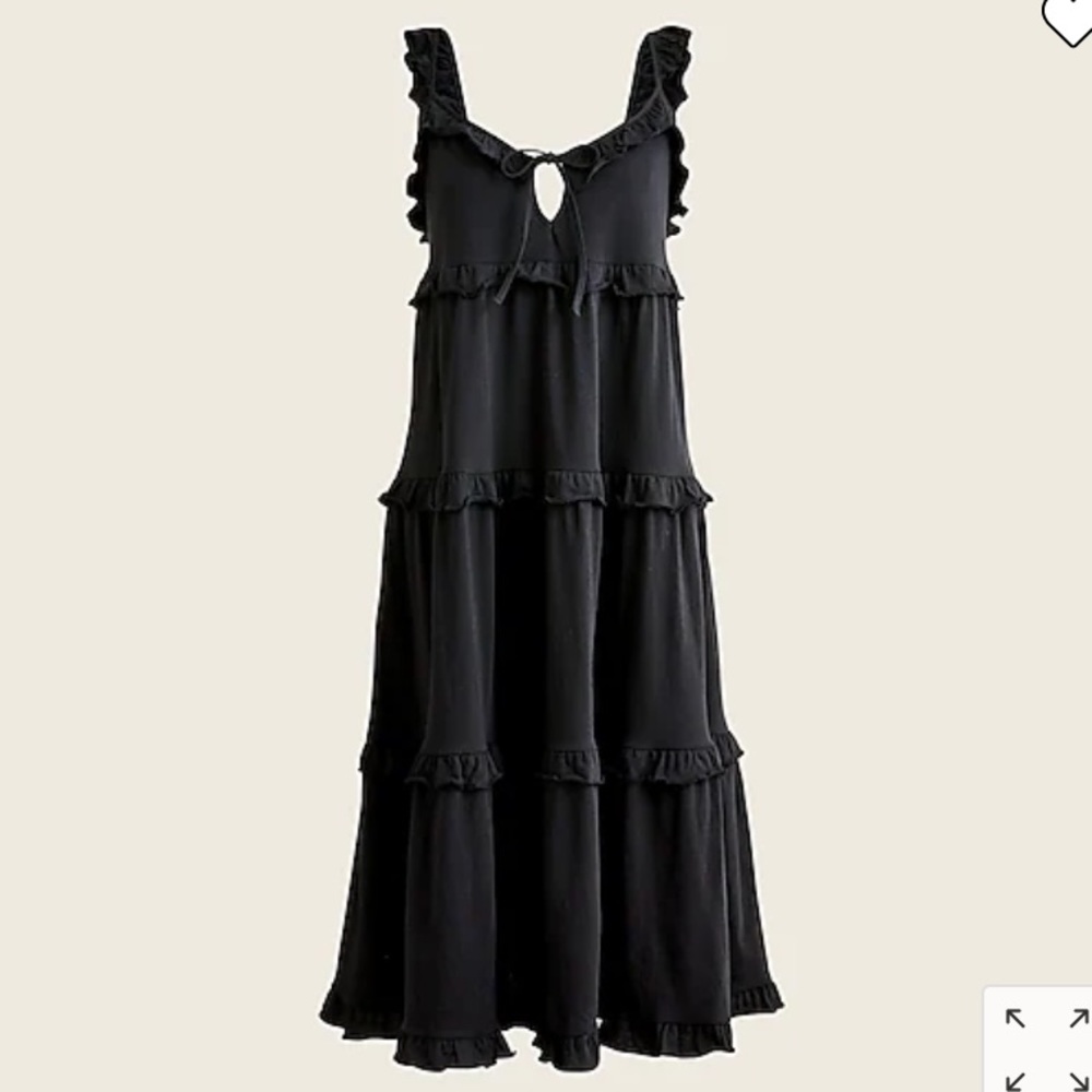 JCrew Black Tiered knit keyhole maxi dress